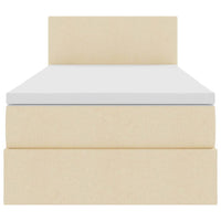 Letto con contenitore e LED con led Crema 90 x 190 cm Tessuto 3371053