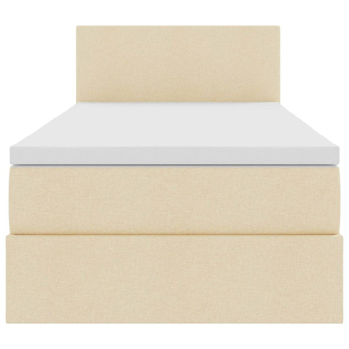 Letto con contenitore e LED con led Crema 90 x 190 cm Tessuto 3371053
