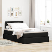 Letto con contenitore e LED Nero 120 x 190 cm Poliestere 3371069