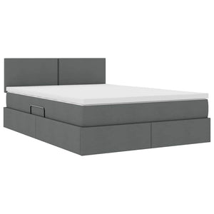 Letto con testiera Grigio scuro 140 x 190 cm Tessuto 3371080