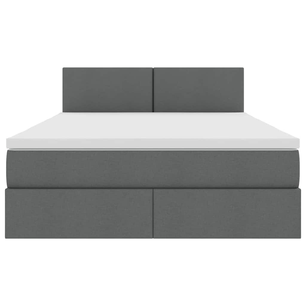Letto con testiera Grigio scuro 140 x 190 cm Tessuto 3371080