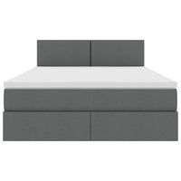 Letto con testiera Grigio scuro 140 x 190 cm Tessuto 3371080