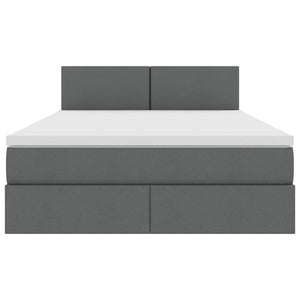 Letto con testiera Grigio scuro 140 x 190 cm Tessuto 3371080