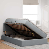 Letto con contenitore e LED Grigio chiaro 120 x 190 cm 3371130
