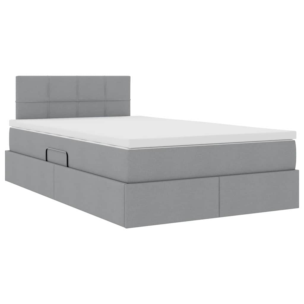 Letto con contenitore e LED Grigio chiaro 120 x 190 cm 3371130