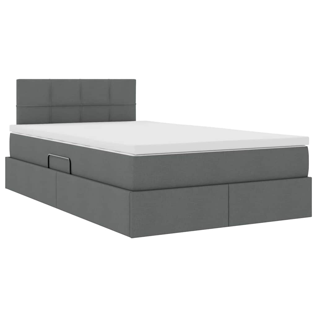 Letto con contenitore e LED Grigio scuro 120 x 190 cm 3371131