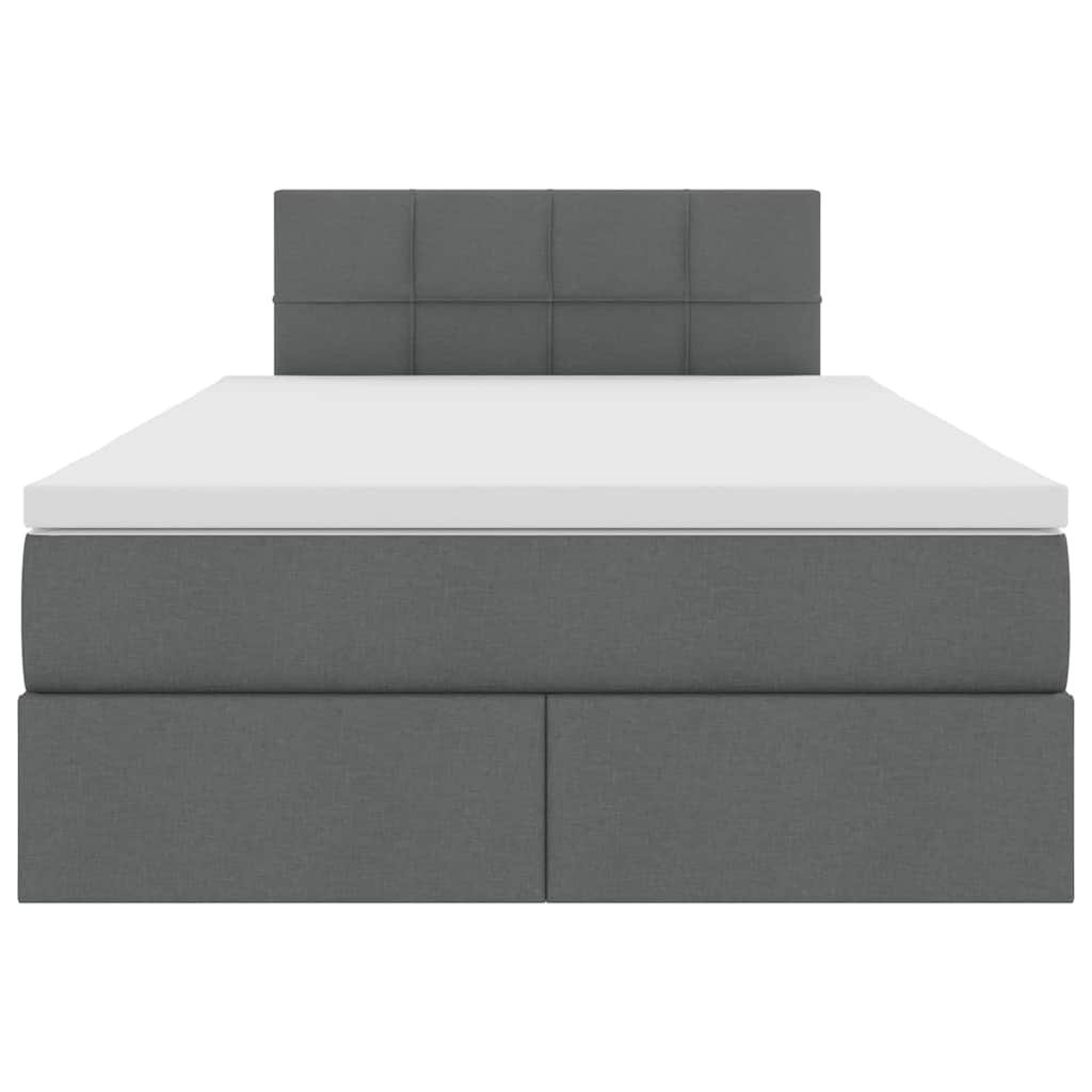 Letto con contenitore e LED Grigio scuro 120 x 190 cm 3371131