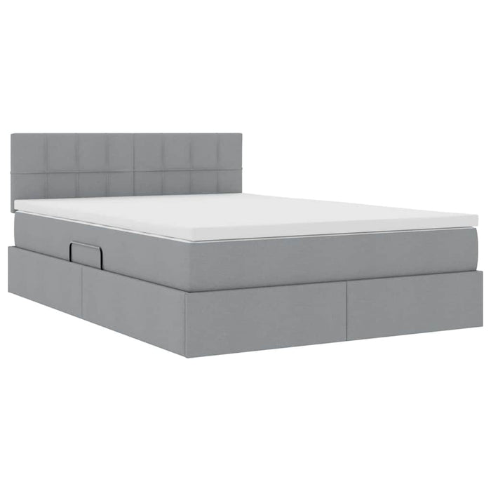 Letto con testiera Grigio chiaro 140 x 190 cm Tessuto 3371142