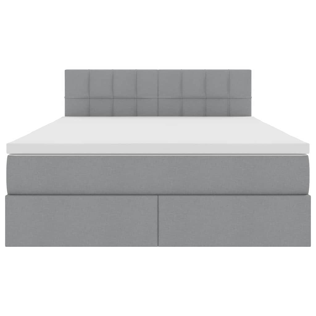 Letto con testiera Grigio chiaro 140 x 190 cm Tessuto 3371142