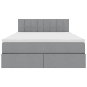 Letto con testiera Grigio chiaro 140 x 190 cm Tessuto 3371142