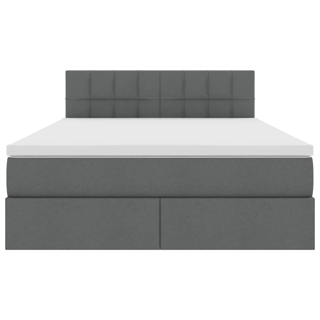 Letto con testiera Grigio scuro 140 x 190 cm Tessuto 3371143