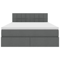 Letto con testiera Grigio scuro 140 x 190 cm Tessuto 3371143