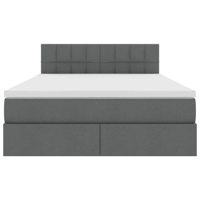 Letto con testiera Grigio scuro 140 x 190 cm Tessuto 3371143