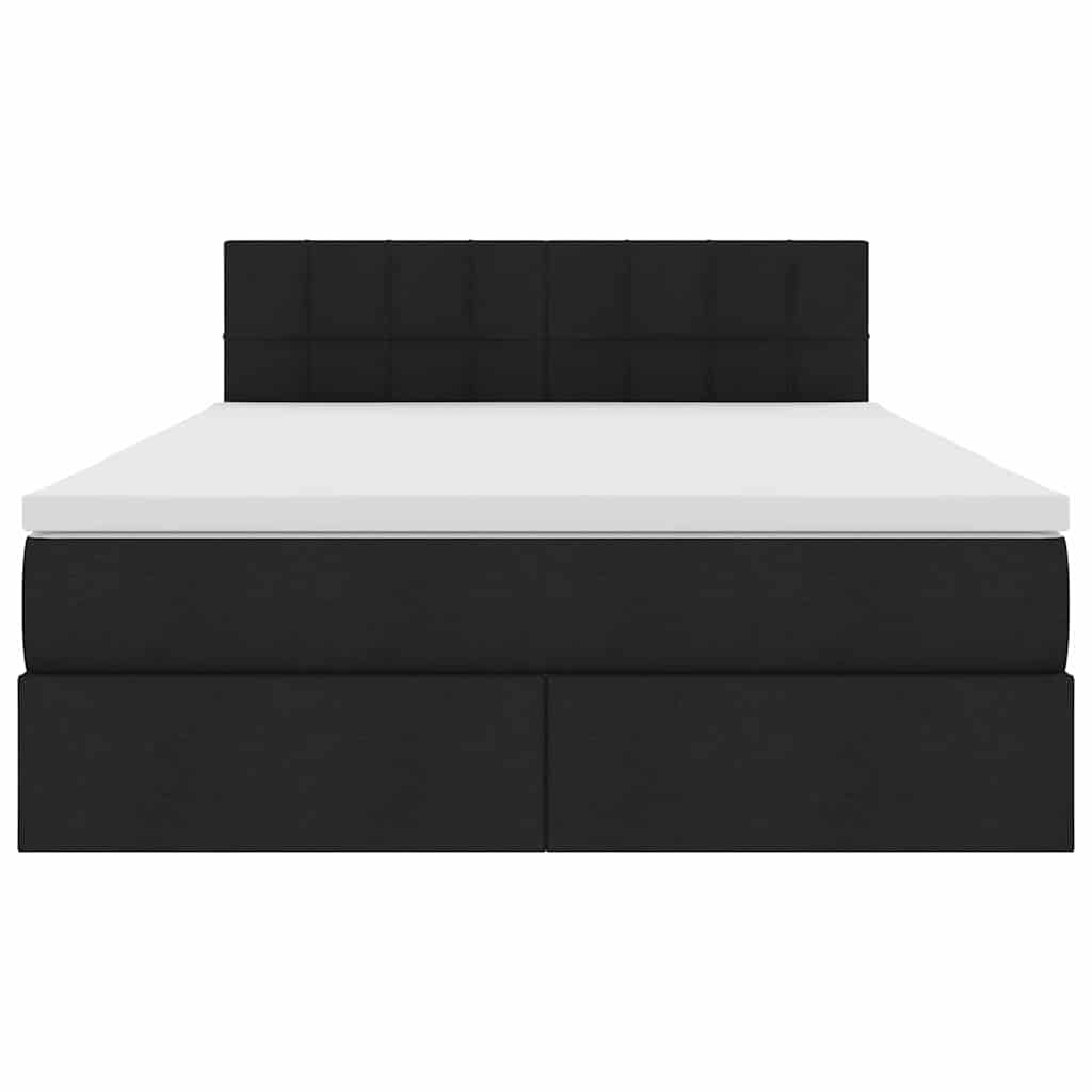 Letto con luci a strisce a LED Nero 140 x 190 cm Tessuto 3371144