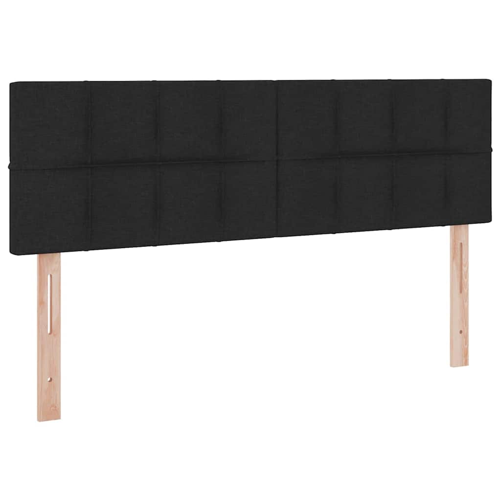 Letto con luci a strisce a LED Nero 140 x 190 cm Tessuto 3371144