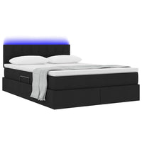 Letto con luci a strisce a LED Nero 140 x 200 cm Tessuto 3371150