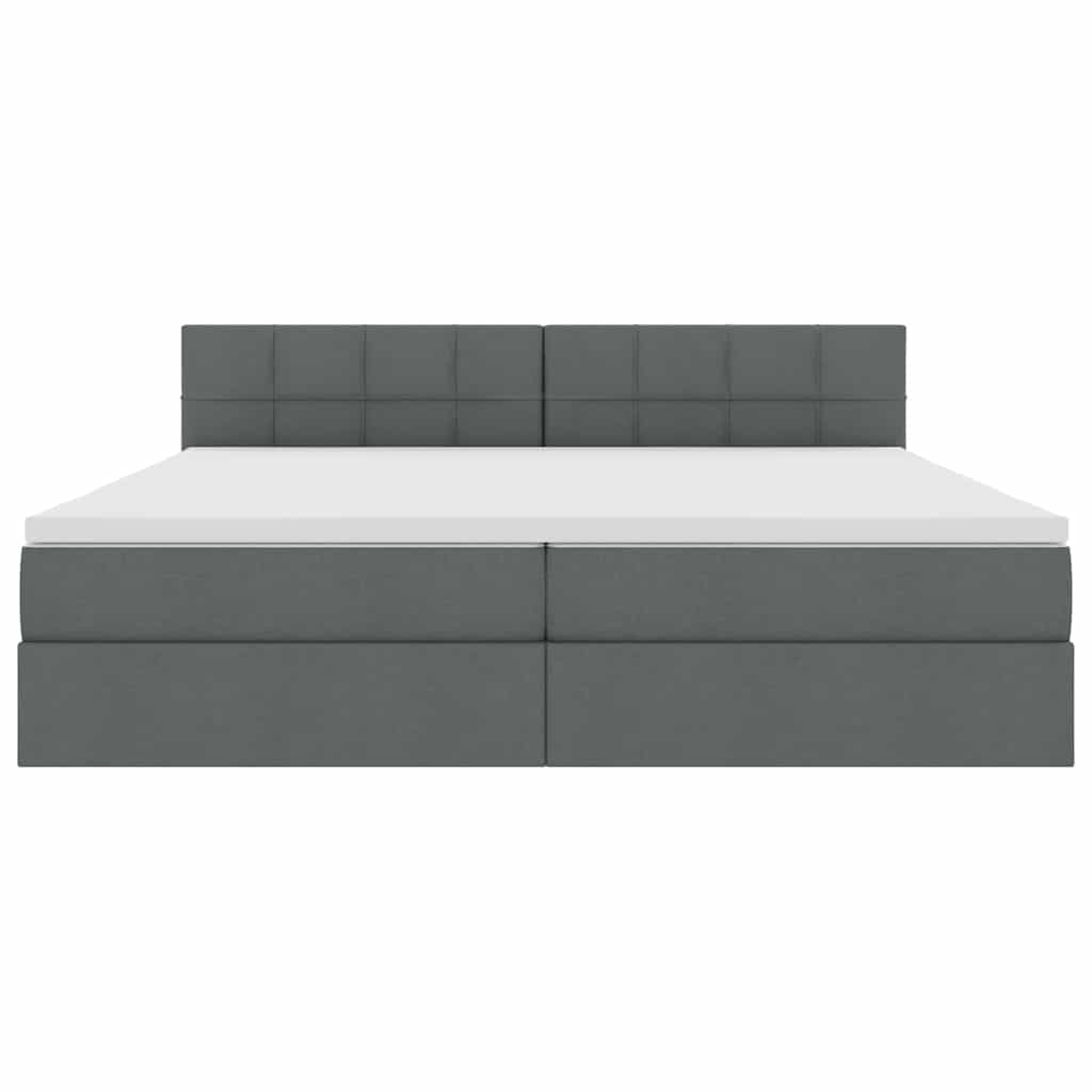 Letto con contenitore e LED Grigio scuro 200 x 200 cm Tessuto 3371167