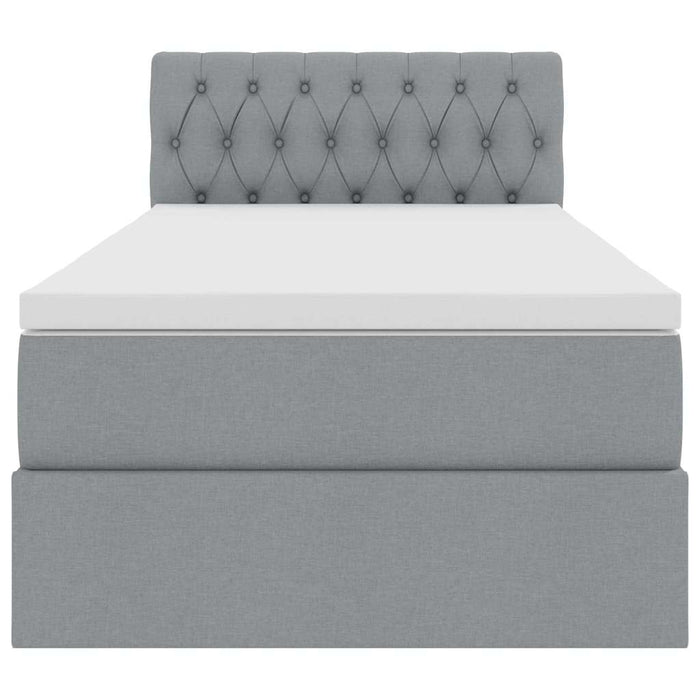 Letto con contenitore e LED Grigio chiaro 90 x 190 cm Tessuto 3371175