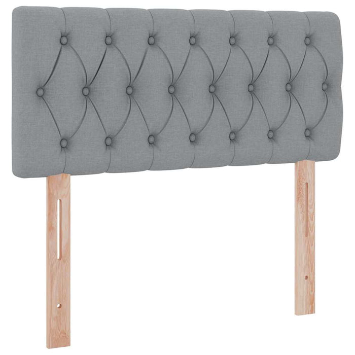 Letto con contenitore e LED Grigio chiaro 90 x 190 cm Tessuto 3371175