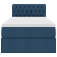 Letto con contenitore e LED con led Blu 90 x 190 cm Tessuto 3371180