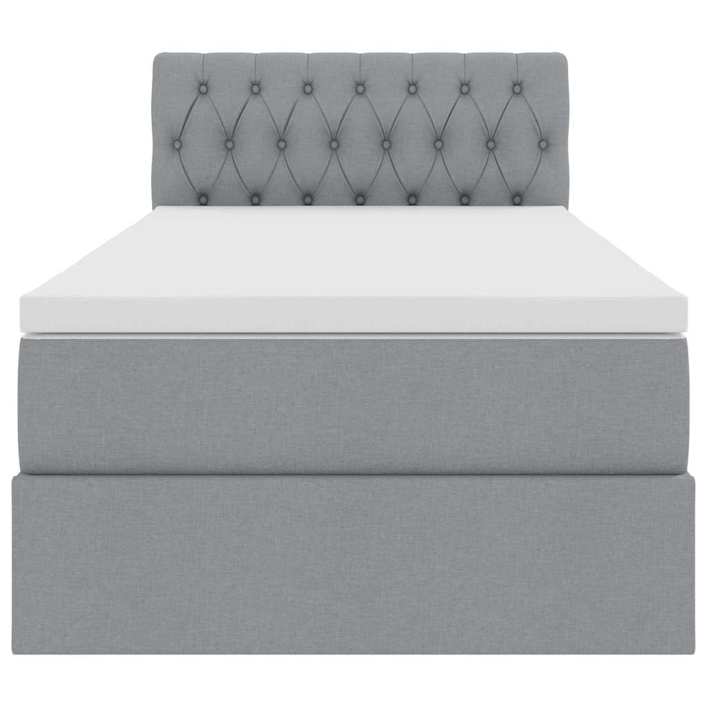 Letto con contenitore e LED Grigio chiaro 90 x 200 cm Tessuto 3371181