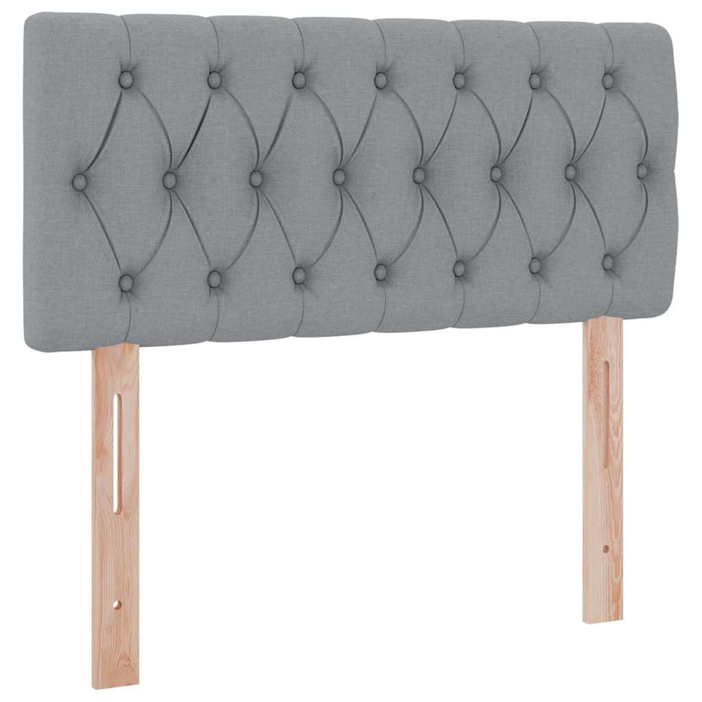 Letto con contenitore e LED Grigio chiaro 90 x 200 cm Tessuto 3371181