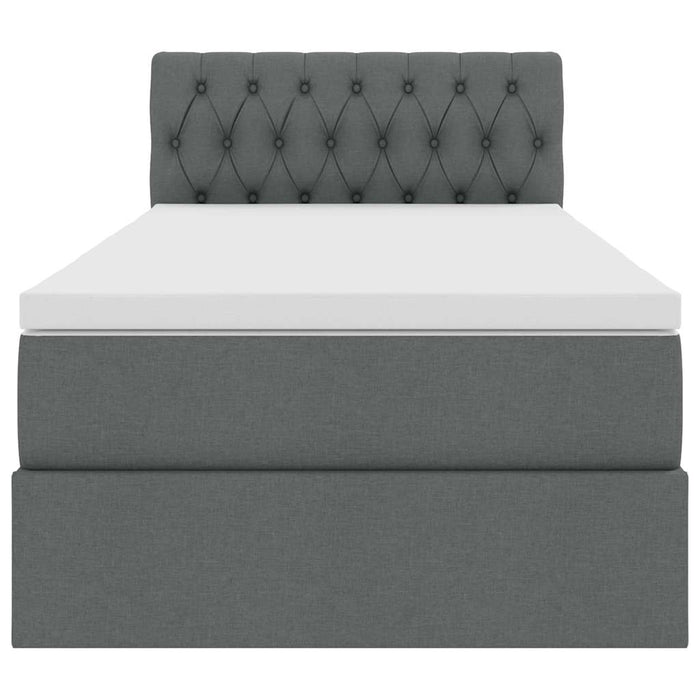 Letto con contenitore e LED Grigio scuro 90 x 200 cm Tessuto 3371182