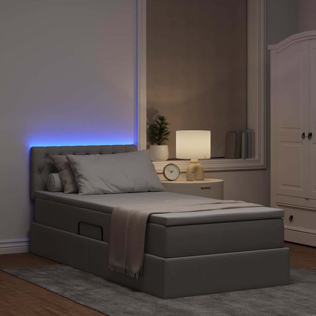 Letto con contenitore e LED con led Talpa 90 x 200 cm Tessuto 3371184