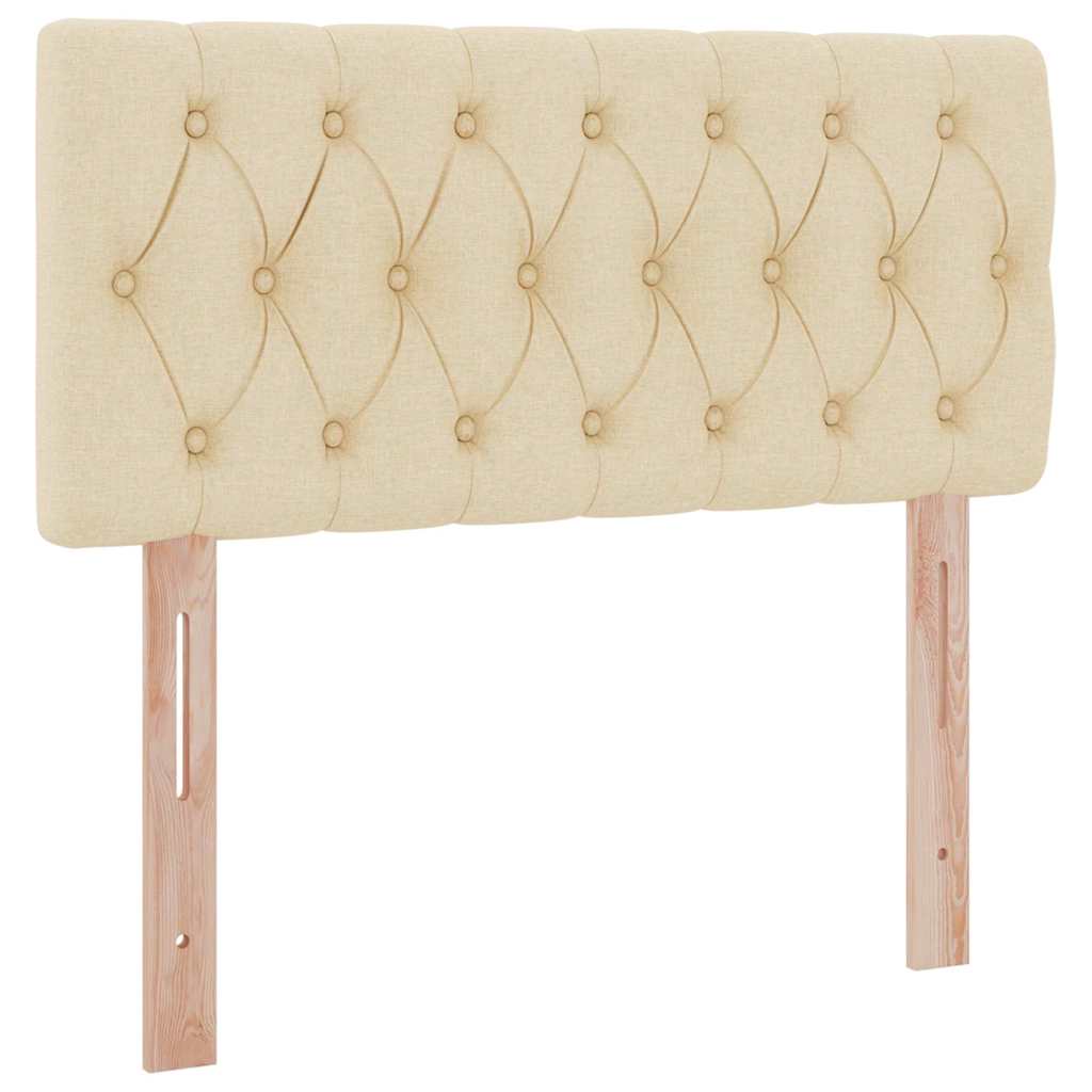 Letto con contenitore e LED con led Crema 90 x 200 cm Tessuto 3371185