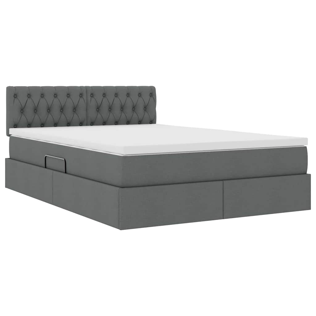 Letto con testiera Grigio scuro 140 x 190 cm Tessuto 3371206
