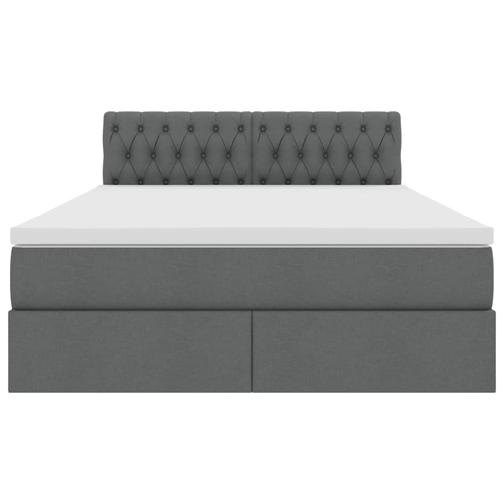 Letto con testiera Grigio scuro 140 x 190 cm Tessuto 3371206