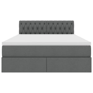 Letto con testiera Grigio scuro 140 x 190 cm Tessuto 3371206