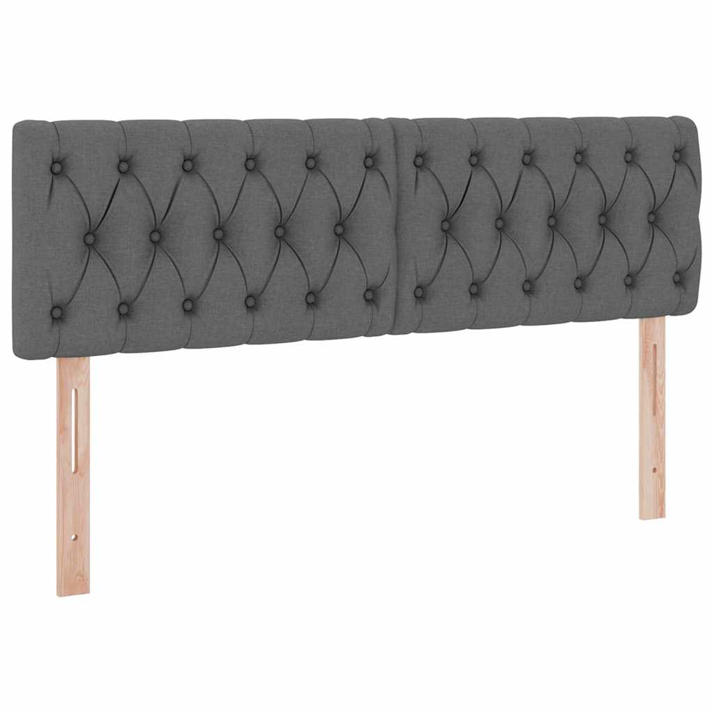 Letto con testiera Grigio scuro 140 x 190 cm Tessuto 3371206