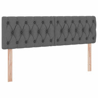 Letto con testiera Grigio scuro 140 x 190 cm Tessuto 3371206