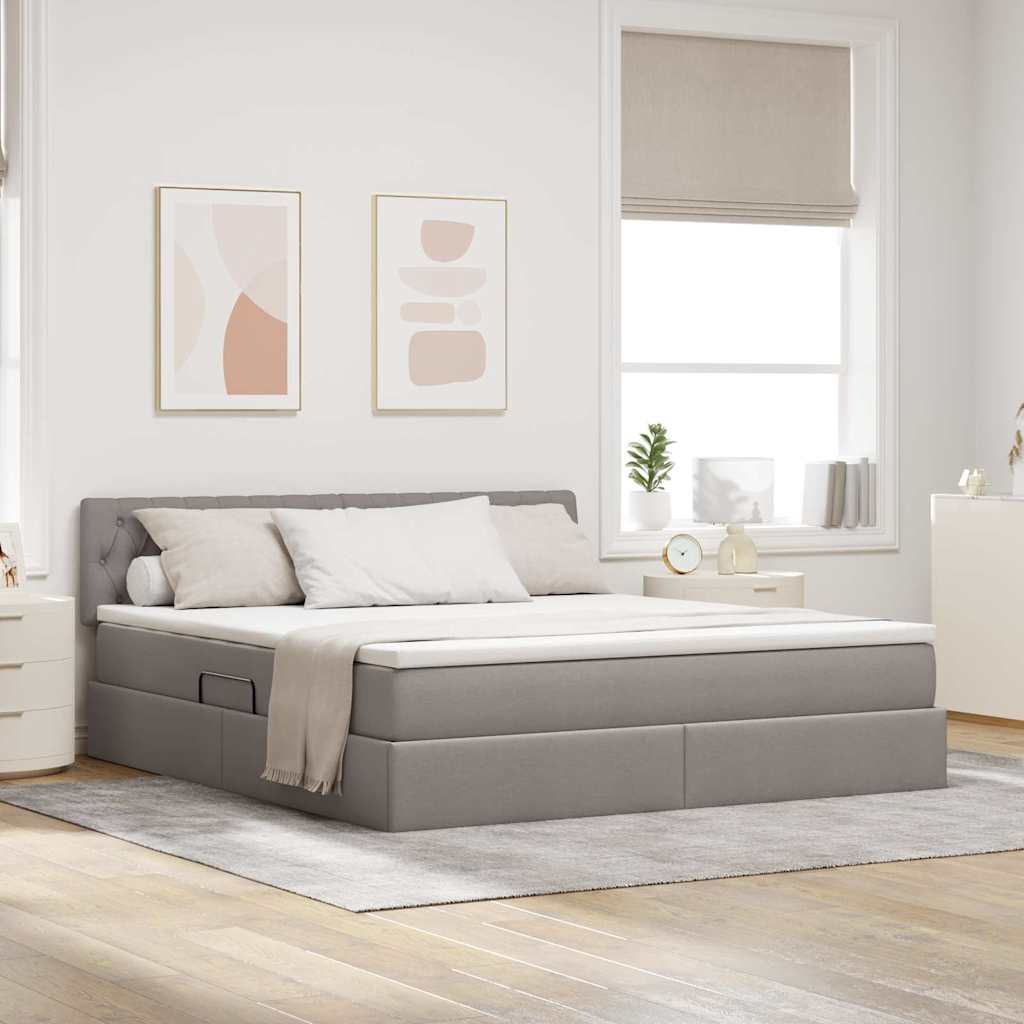 Letto con contenitore e LED con led Talpa 160 x 200 cm Tessuto