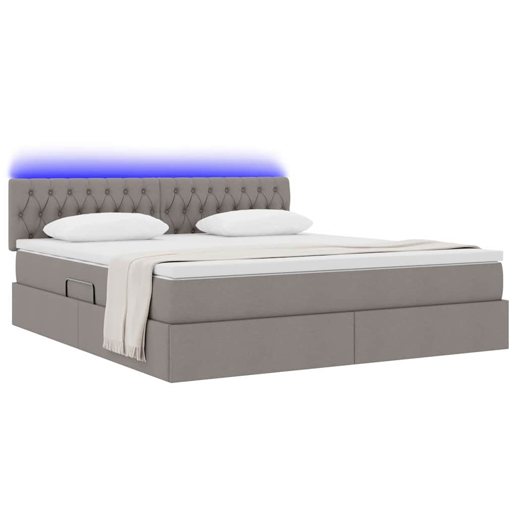 Letto con contenitore e LED con led Talpa 160 x 200 cm Tessuto