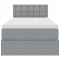 Letto con contenitore e LED Grigio chiaro 90 x 190 cm Tessuto 3371238