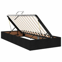 Letto con contenitore e LED con led Nero 90 x 190 cm Tessuto 3371240