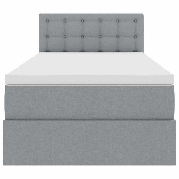 Letto con contenitore e LED Grigio chiaro 90 x 200 cm Tessuto 3371244