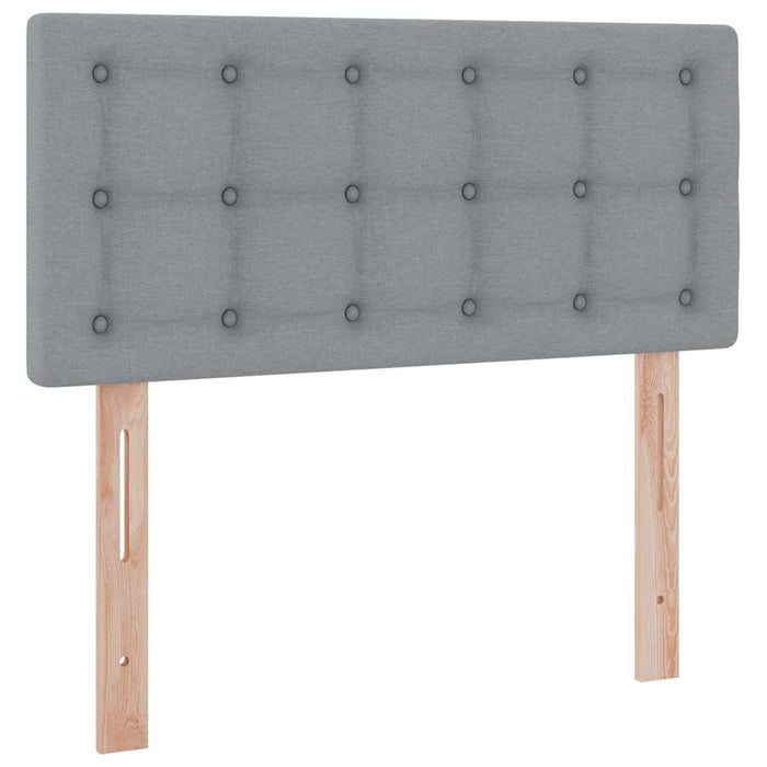 Letto con contenitore e LED Grigio chiaro 90 x 200 cm Tessuto 3371244