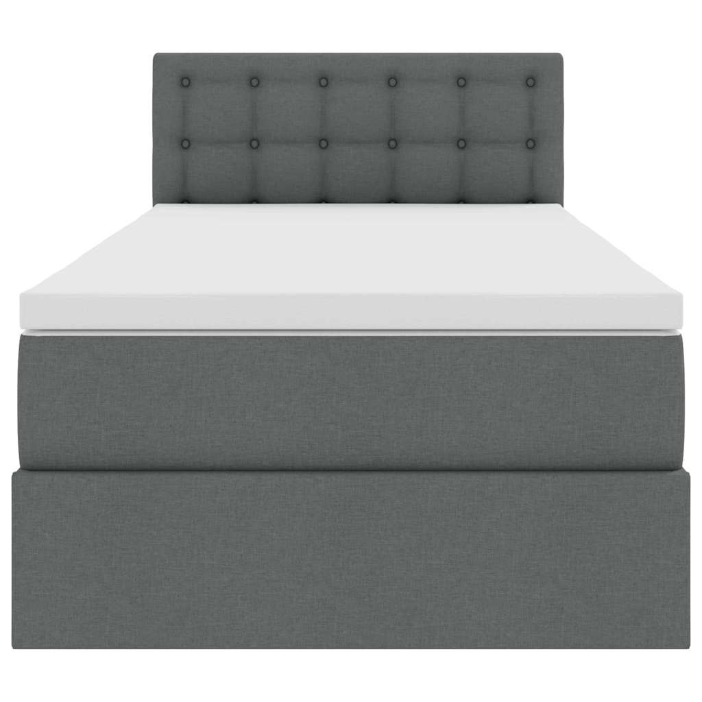 Letto con contenitore e LED Grigio scuro 90 x 200 cm Tessuto 3371245