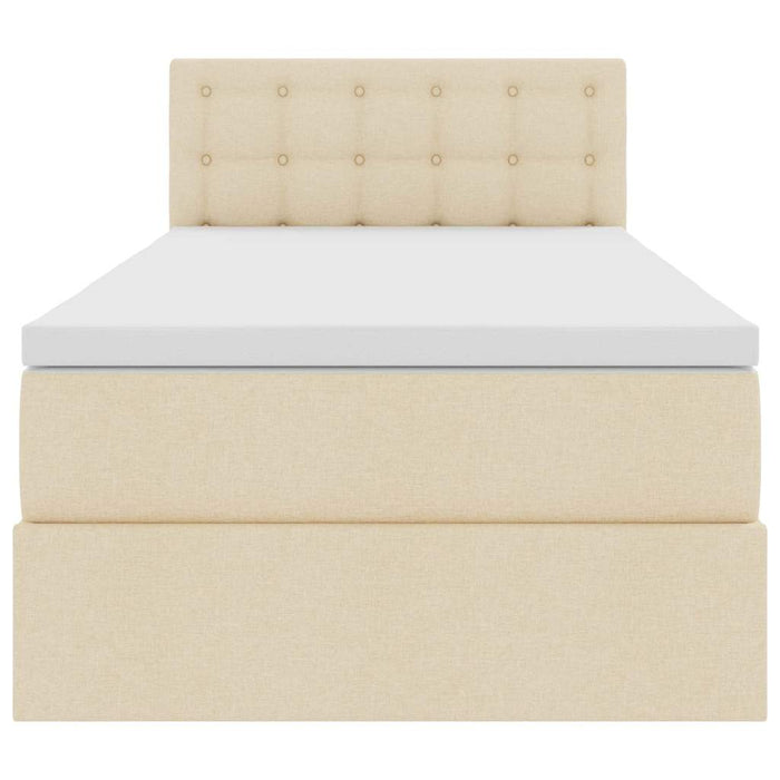 Letto con contenitore e LED con led Crema 100 x 200 cm Tessuto 3371254