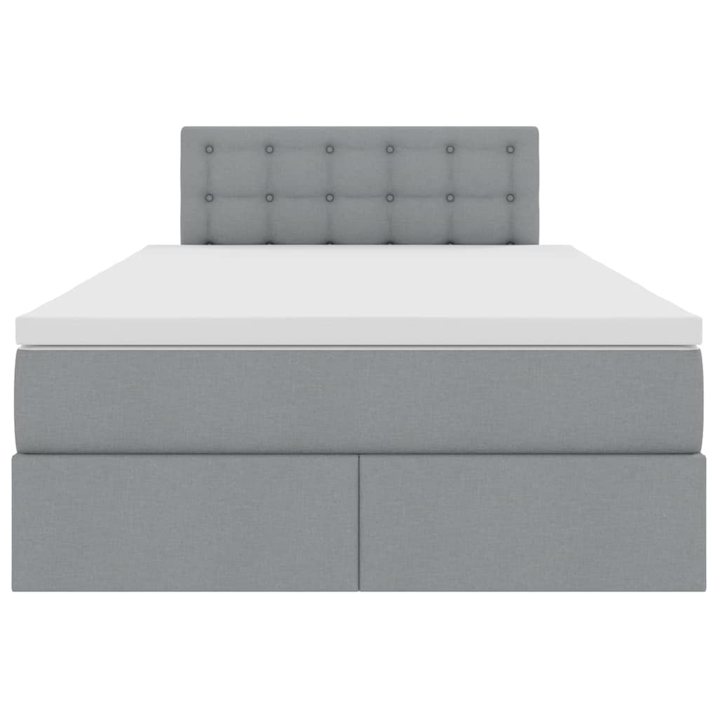 Letto con contenitore e LED Grigio chiaro 120 x 190 cm Tessuto 3371256