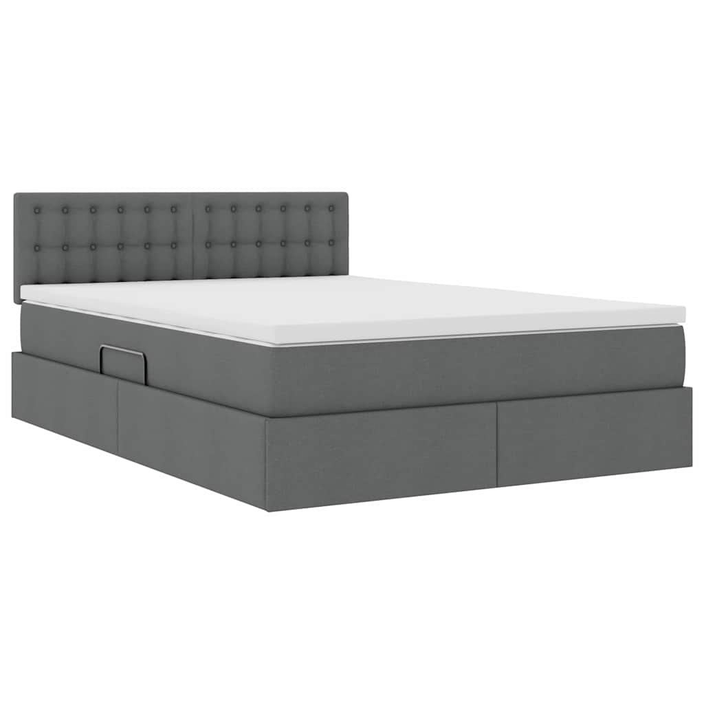 Letto con testiera Grigio scuro 140 x 190 cm Tessuto 3371269