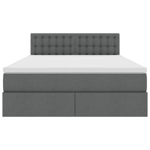 Letto con testiera Grigio scuro 140 x 190 cm Tessuto 3371269
