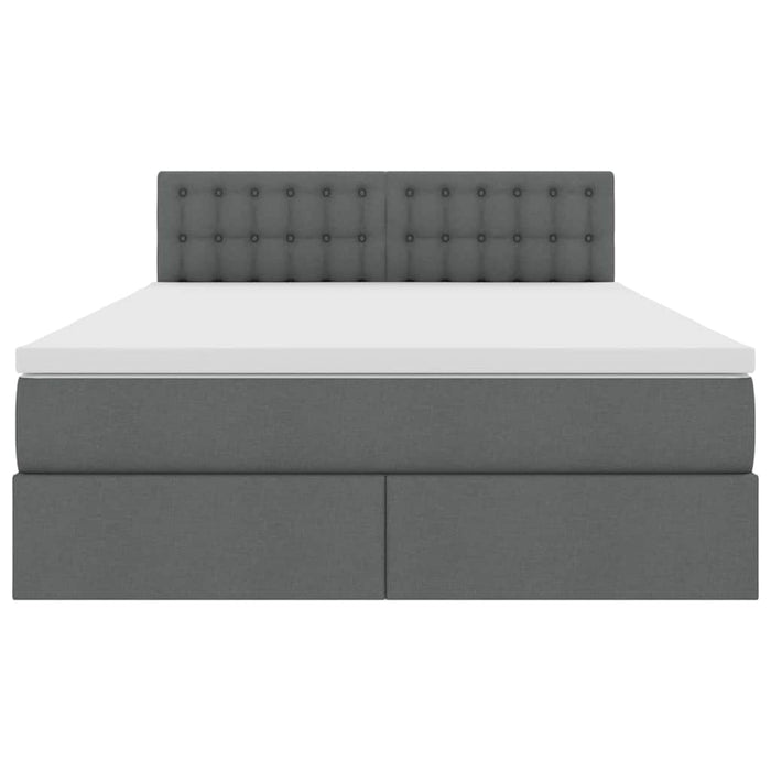 Letto con testiera Grigio scuro 140 x 190 cm Tessuto 3371269