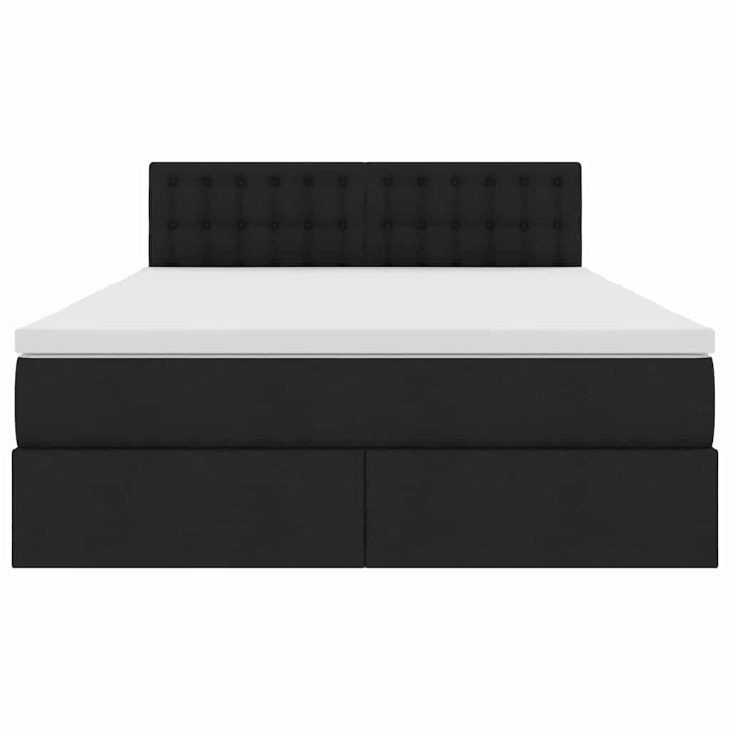 Letto con luci a strisce a LED Nero 140 x 190 cm Tessuto 3371270