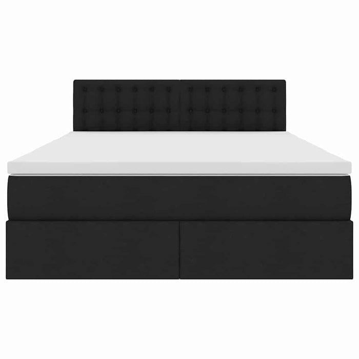 Letto con luci a strisce a LED Nero 140 x 190 cm Tessuto 3371270