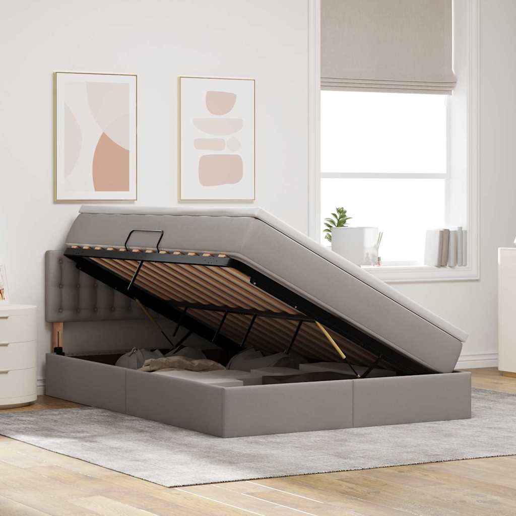 Letto con luci a strisce a LED Talpa 140 x 190 cm Tessuto 3371271