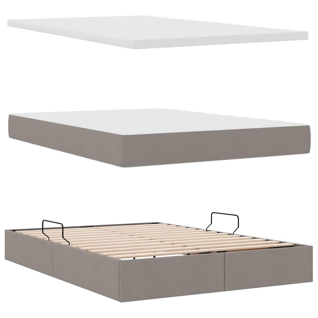 Letto con luci a strisce a LED Talpa 140 x 190 cm Tessuto 3371271